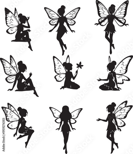 Magical fairies in the cartoon style.