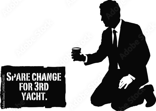 Conceptual art depicting corporate greed and social inequality