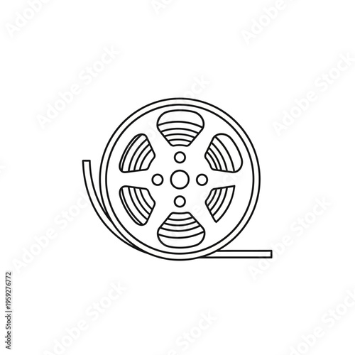 Vintage Film Reels Illustration for Cinematography and Movie Production