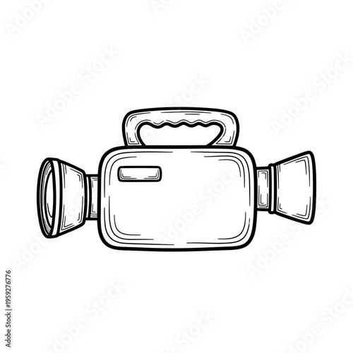Vintage Handheld Video Camera Illustration for Media and Production Contexts