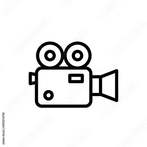 Vintage Movie Camera Icon for Filmmaking and Video Production