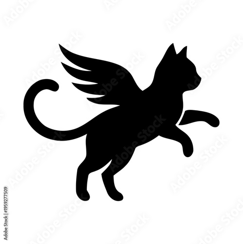 Black and White Vector of Cat 4