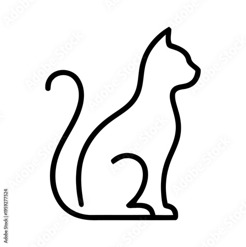 Black and White Vector of Cat 5