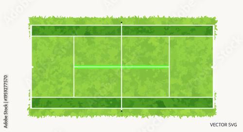 Top View Tennis Court Green Grass Sport Recreation Outdoor Activity
