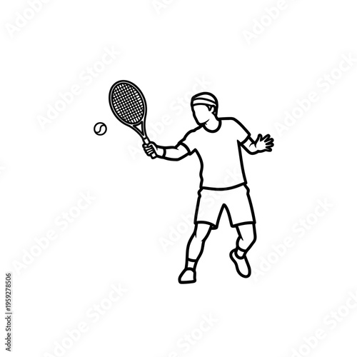 Young Male Tennis Player in Action Showing Dynamic Sports Movement