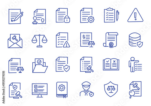 Regulation icon set. Editable line icons. Vector illustration.