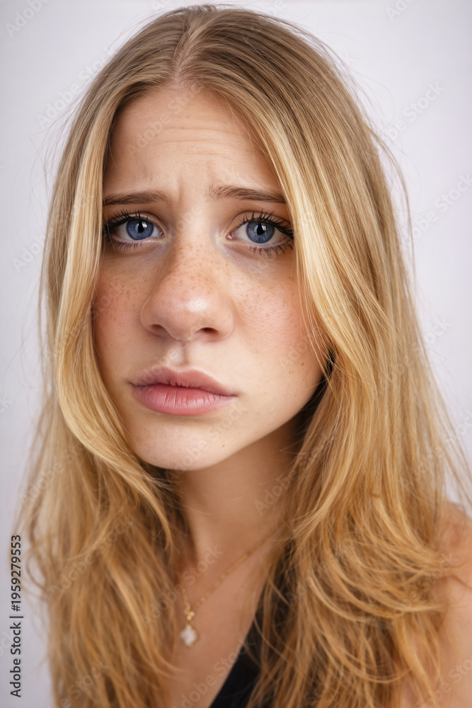 Fototapeta premium Skeptische junge Frau 