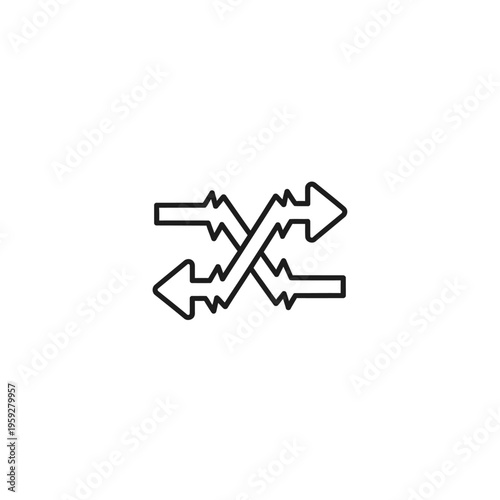 Abstract Directional Arrows Icon Representing Choice and Decision Making