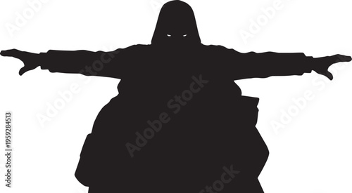 Black Solid Arguing People Silhouettes Set of Six on White Background