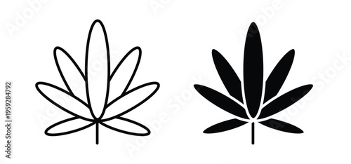 Marijuana icon. black and white line icons pack.