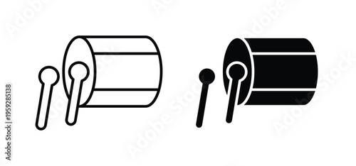 Muslim drum icon. black and white line icons pack.