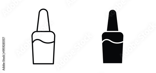 Nail polish icon. black and white line icons pack.