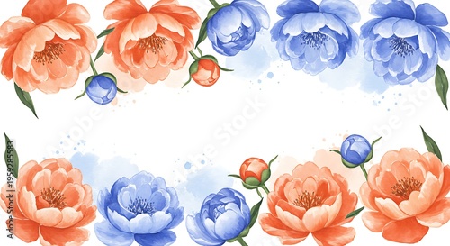 Watercolor Peonies: A Delicate Floral Frame
