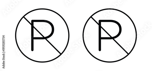 No parking signs illustration sign collection. vector symbol or logo.