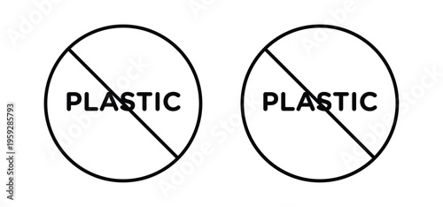 No plastic signs illustration sign collection. vector symbol or logo.