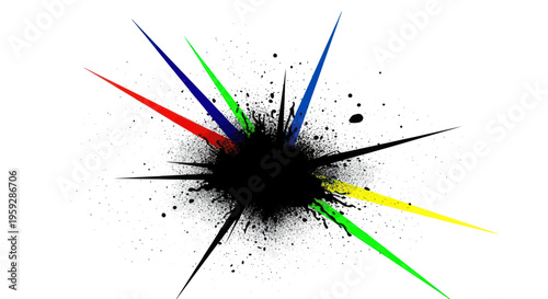 Colorful Abstract Paint Splatter Explosion