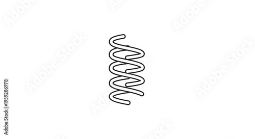 Simple Coil Spring Icon, Isolated on White Background, Graphic Element