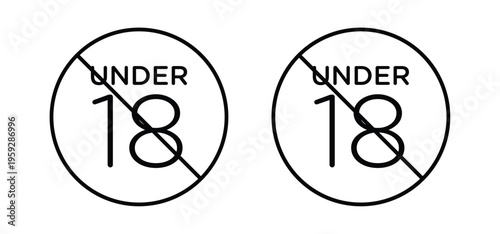 No under eighteen signs illustration sign collection. vector symbol or logo.