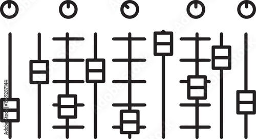Electric circuit, electronic components, wiring diagram, schematic symbols, black and white vector graphics