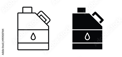 Oil can icon. black and white line icons pack.