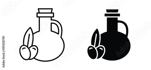 Olive oil icon. black and white line icons pack.
