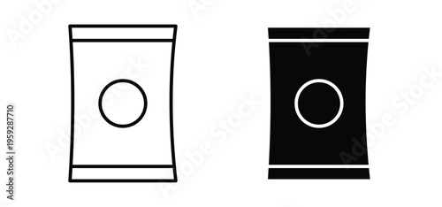 Potato chips icon. black and white line icons pack.