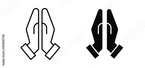 Pray icon. black and white line icons pack.