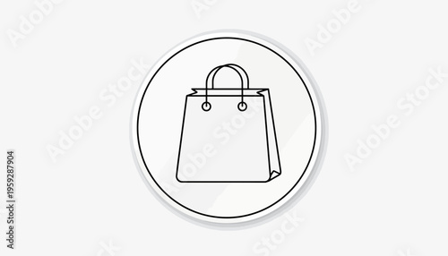 Shopping Bag Icon, Outline Design, Simple Graphic for E-commerce and Retail