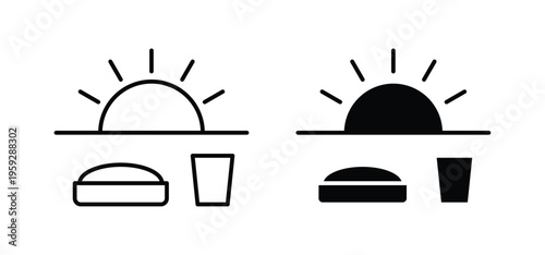 Sahur time icon. black and white line icons pack.