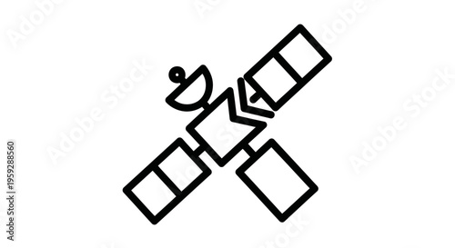 Satellite Icon Vector Illustration - Space Technology and Communication Symbol