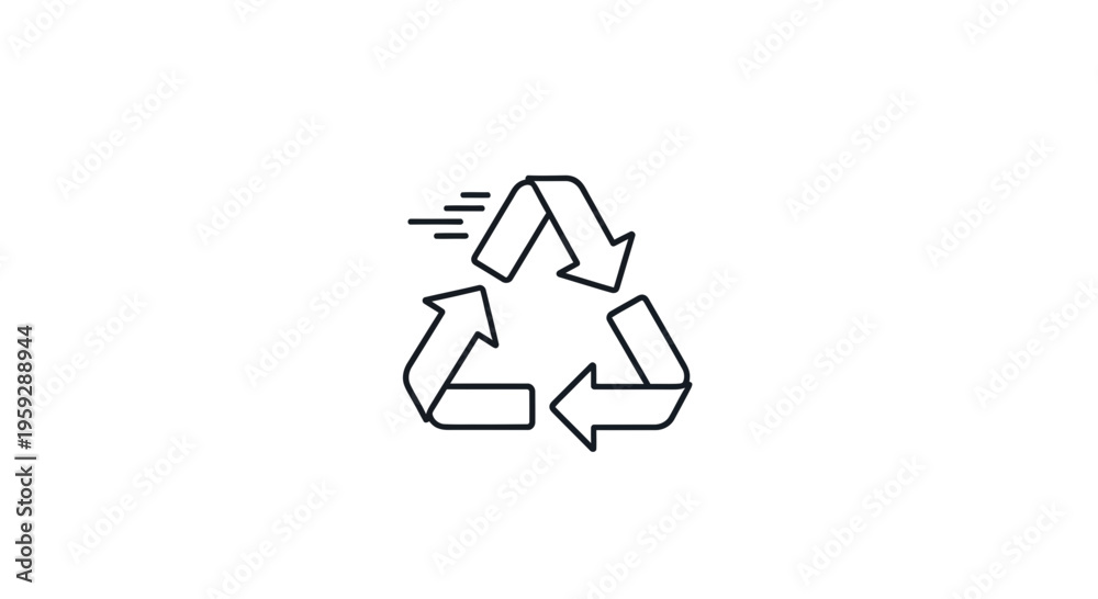 Obraz premium Recycling Symbol with Speed Lines - Fast Eco-Friendly Process Icon