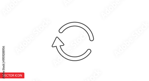 Refresh Icon, Circular Arrow, Reload Symbol, Repeat Sign, Update Button, Vector Graphic