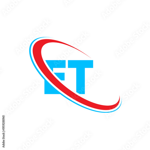 Free Download Creative modern ET letter logo design. This blue and red colored ET letter logo design is for your company and business. ET letter logo design on white background. - GFXLoad