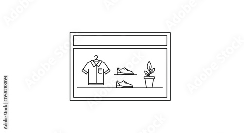 Retail Store Window Display with Clothing and Shoes