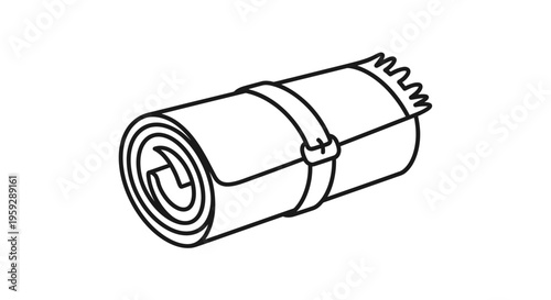 Rolled Up Sleeping Bag With Strap, Outdoor Camping Gear, Travel Equipment, Hiking Accessory