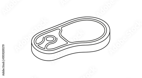 Raw Beef Steak Icon, Isolated on White Background, Simple Line Art