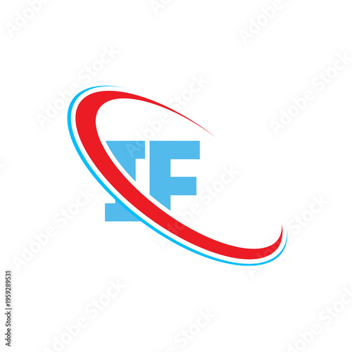 If letter logo design with swoosh, blue and red oval shape. modern letter logo design. creative If letter logo. Free Download If letter logo design with swoosh, blue and red oval shape. modern letter logo design. creative If letter logo. - GFXLoad