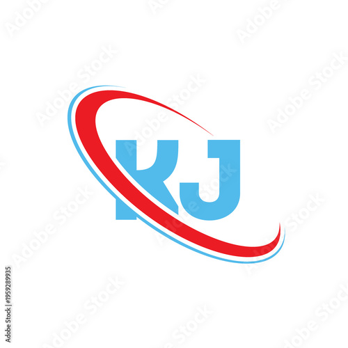 Free Download Modern logo concept, letter k and j inside abstract shape, creative business symbol, clean graphic design on white background - GFXLoad