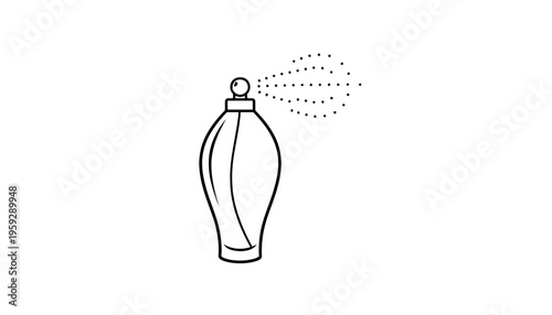 Perfume Bottle Spraying Mist - Elegant Outline Icon