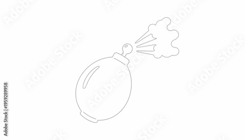 Perfume Bottle Spraying Mist - Minimalist Outline Icon