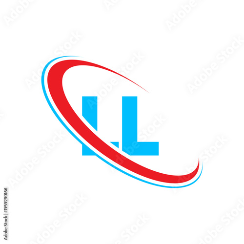 Professional ll letter logo design featuring vibrant blue and red colors. Creative alphabet branding for corporate identity and business presentation with dynamic swoosh elements on white Free Download Professional ll letter logo design featuring vibrant blue and red colors. Creative alphabet branding for corporate identity and business presentation with dynamic swoosh elements on white - GFXLoad