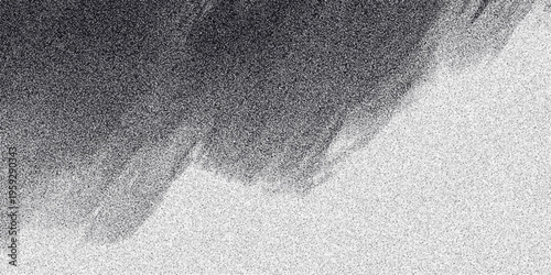 Dramatic monochrome abstract background with a strong gradient from dark grainy texture to bright speckled white, suggesting smoke, clouds, or a soft focus effect for artistic use