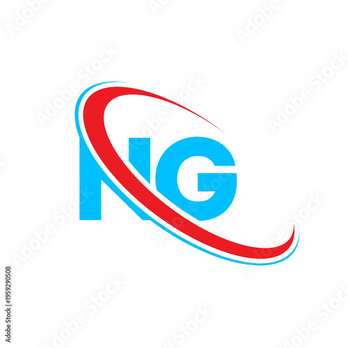 NG letter logo design, creative NG letters with swoosh circle. letter NG logo, business and company logo, letters logo. modern and elegant NG logo design, letters swoosh circle logo.