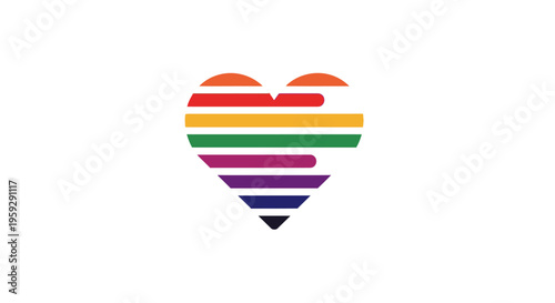 Rainbow heart symbol for love and pride.