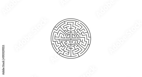 Intricate circular maze design pattern.