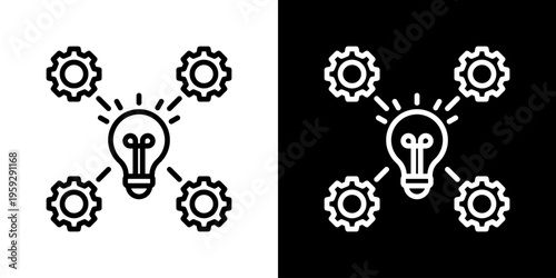 Implementation Icon Set Vector Collection Isolated In Black And White
