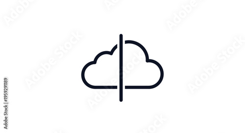 Weather forecast icon with divided cloud.