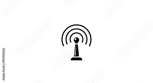 Simple black icon of a chess piece with wifi signal.