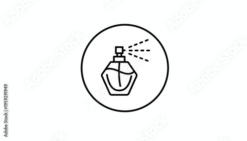 Perfume Bottle Spray Icon - Elegant Fragrance Atomizer Vector Graphic