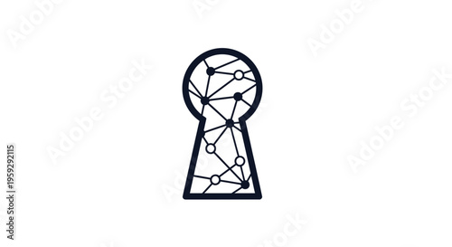 Keyhole with cracked glass pattern design.